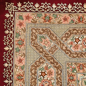 Signed Persian Qum Carpet | Fine Pure Silk Central Medallion