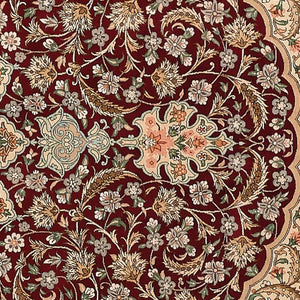 Signed Persian Qum Carpet | Fine Pure Silk Central Medallion