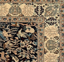 Mid-Century Silk & Kork Wool Nain Toudeshk