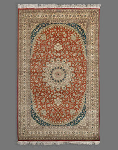 Signed Persian Qum Zanjan Carpet | Fine Pure Silk