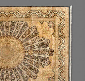Fine Qum Pure Silk Large Gallery Carpet