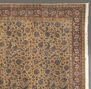Fine Qum Pure Silk Extra Large Monumental Gallery Carpet